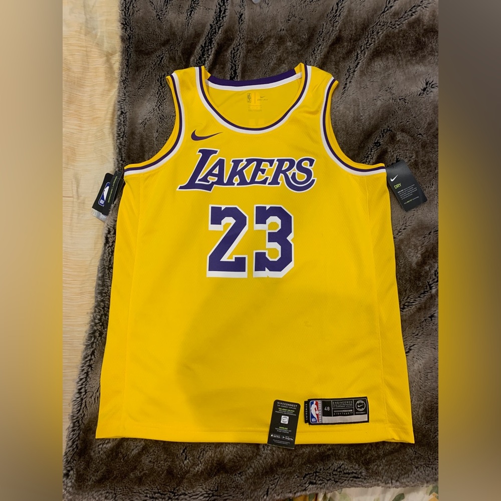 Men’s Nike Authentic Lebron James Dri Fit Lakers Jersey
